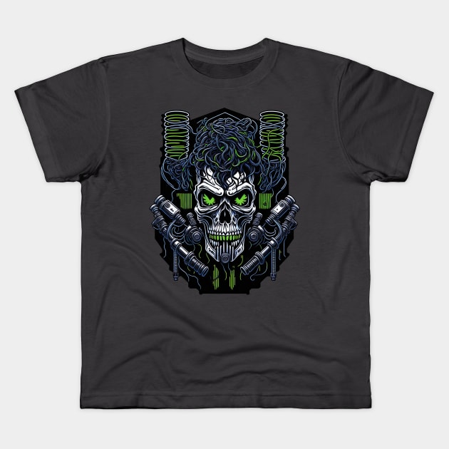 Cyborg Heads S02 D36 Kids T-Shirt by Houerd